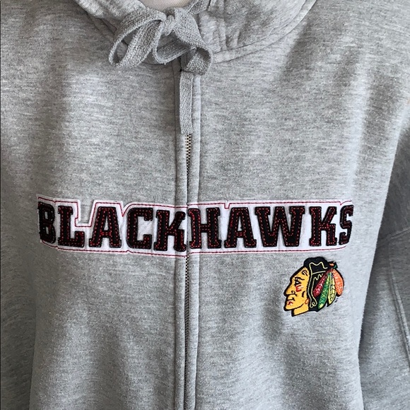 Blackhawks Hockey Zip-Up Hoodie Sweater Jacket - Picture 4 of 5